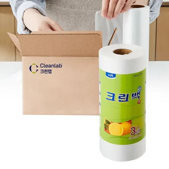 비닐 봉투 일회용 롤백 30cm x 45cm 대 3kg 6개 비닐팩