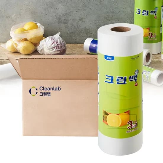 비닐 봉투 일회용 롤백 35cm x 45cm 특대 3kg 6개 비닐팩