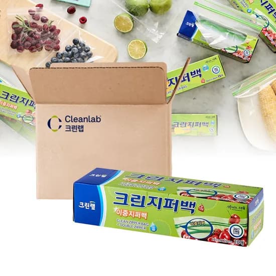 투명 비닐 이중 지퍼백 22cm x 25cm 중 20매 30개