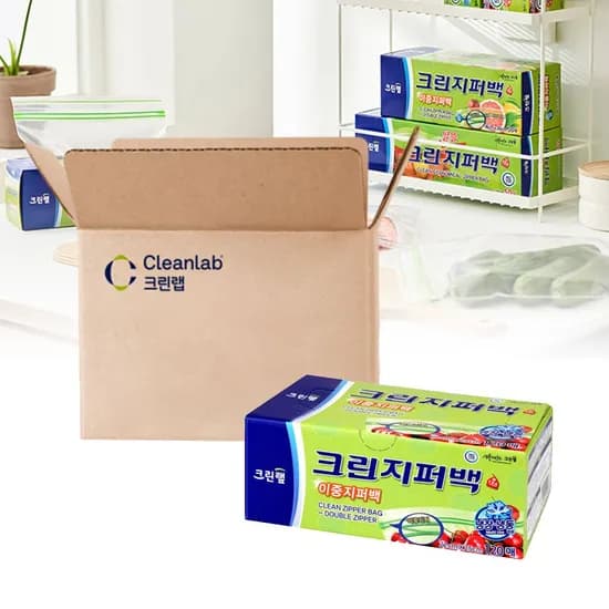 투명 비닐 이중 지퍼백 22cmx25cm 중 120매 12개