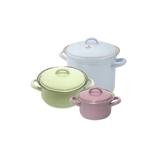 번트 법랑 양수냄비 3종세트 12cm 16cm 18cm