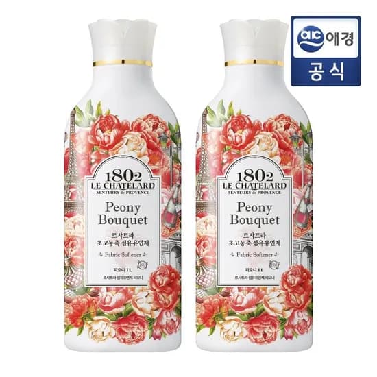 르샤트라 고농축 섬유유연제 용기 1LX2개 (피오니,라벤더,뮤게)
