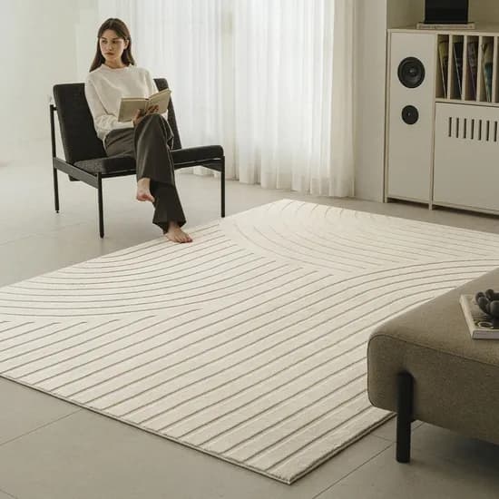 젠 카빙 하이로우 워셔블 단모 거실 러그 4size 3colors