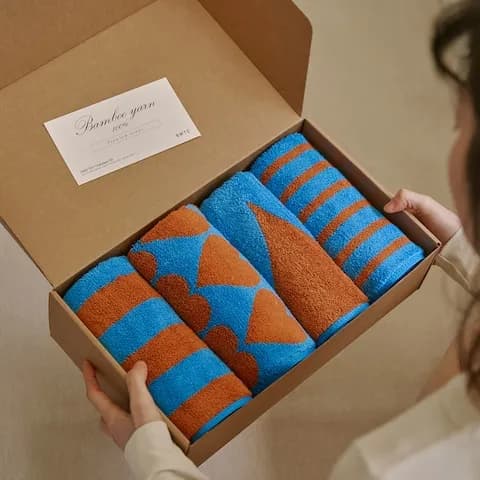 BWTZ 선셋블루 뱀부얀 세면타월 호텔 수건 200g 4p 패키지