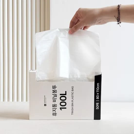 뽑아쓰는 휴지통 비닐봉투 100L 50매