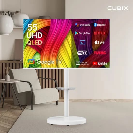 무빙큐빅스 화이트에디션 스마트 55인치(139cm) 4K UHD QLED TV 삼탠바이미