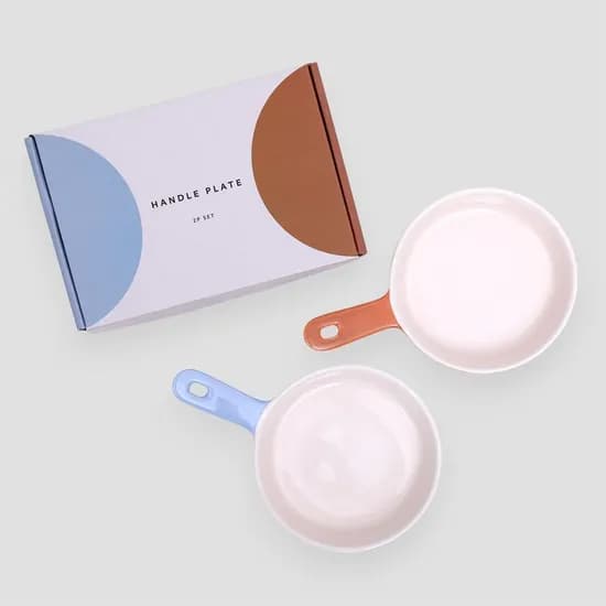 핸들 플레이트 2P 세트 - 13 대니쉬 컬러 (손잡이앞접시 집들이 자취 그릇 선물)