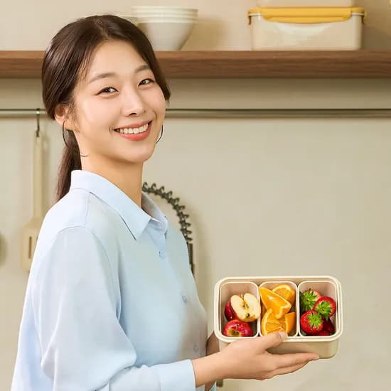 오래 신선 항균 밀폐용기 나눔 1100ml 3칸
