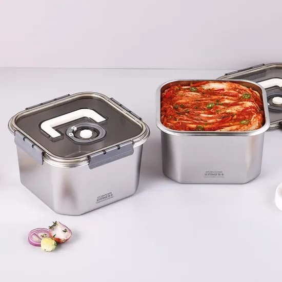 1+1 연마제 없는 원터치 스텐 304 김치통 5.5L