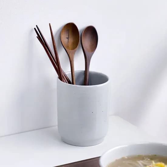 진 고백자 국산 도자기 물빠짐 수저통 1p