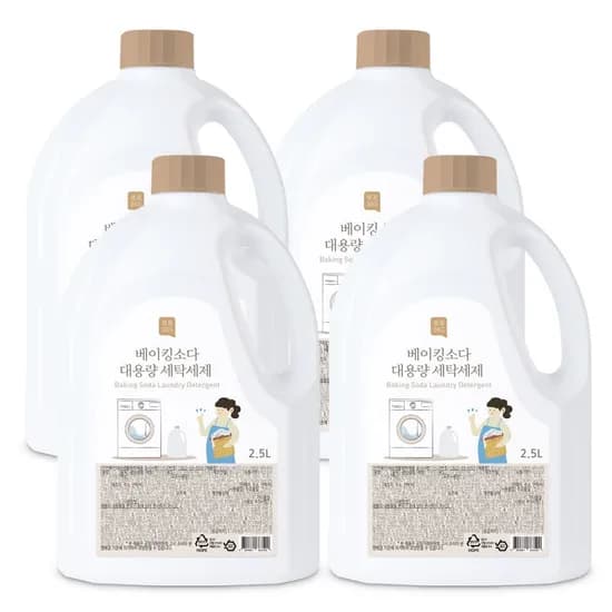 베이킹소다 대용량 세탁세제 2.5L x 4개 일반용 드럼용 겸용 드럼세탁기 액체세