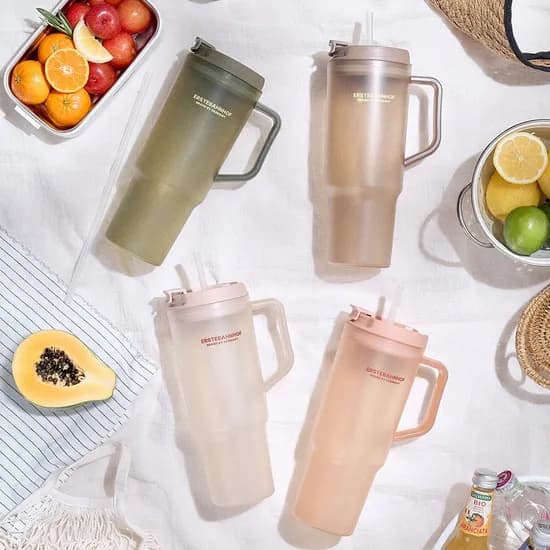 사용하기 간편한 뚜껑 저스트 빨대 콜드컵 대용량 1200ml