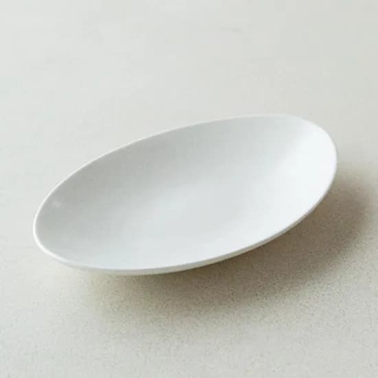 이천도자기 효백자 타원접시 대 34cm