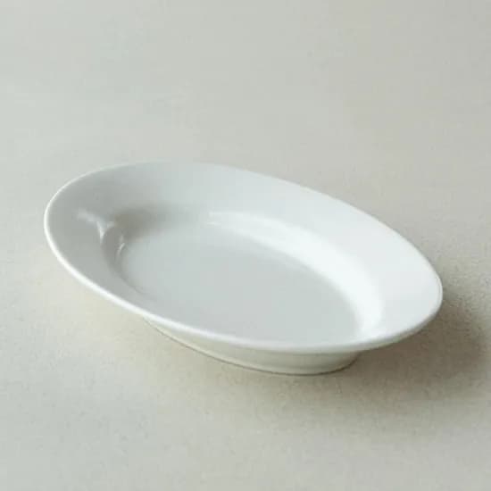 이천도자기 효백자 카루 타원접시 26cm