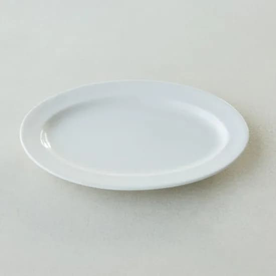 이천도자기 효백자 이타원 접시 31cm