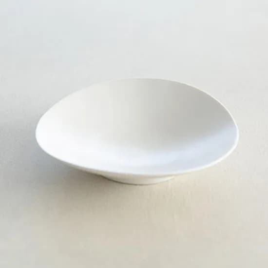 이천도자기 효백자 접이 타원접시 소 18cm