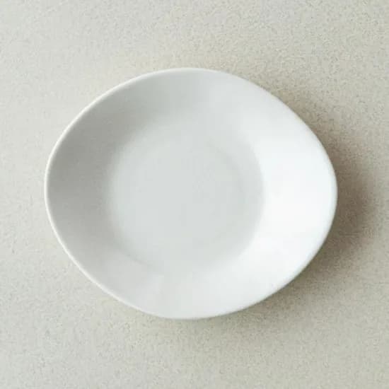 이천도자기 효백자 타원 앞접시 은 17cm