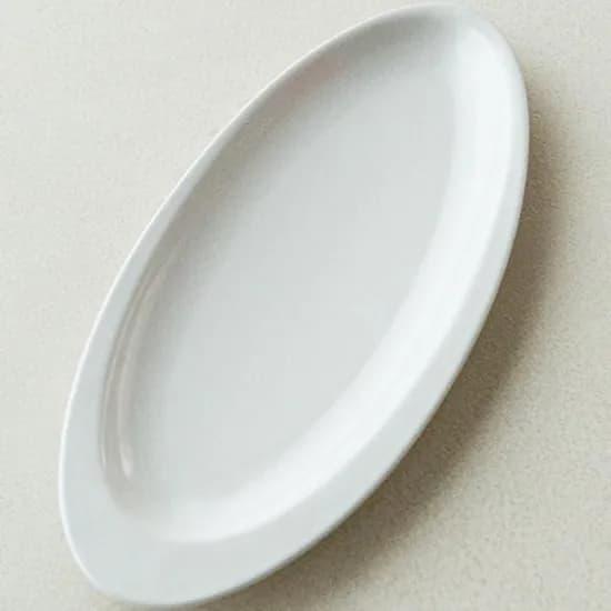 이천도자기 효백자 타원 비대칭접시 33cm 식기 그릇 플레이트 대접시