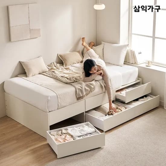 식스 6단 무헤드 빅수납 침대 SS/Q (매트제외)