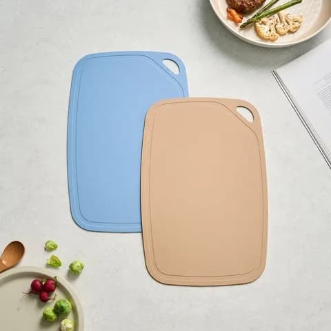 TPU 양면도마 2P L 39.3X25CM 베이지블루