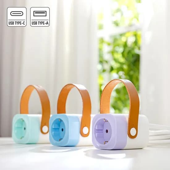 납작 멀티탭 디자인 귀여운 플러그 고용량 여행용 캠핑용 1구 C타입 USB 1.5m