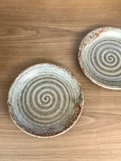글레이즈 플레이트 일본 도자기 예쁜 반찬그릇 디저트 원형접시 14cm