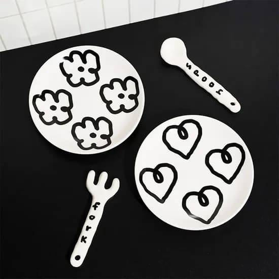 flower & heart plate(2type)