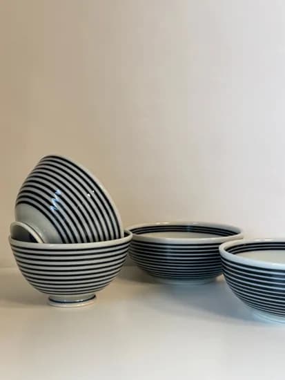 블랙 스트라이프 보울 2size 밥그릇세트 밥공기 국그릇 디저트볼 11cm 13cm