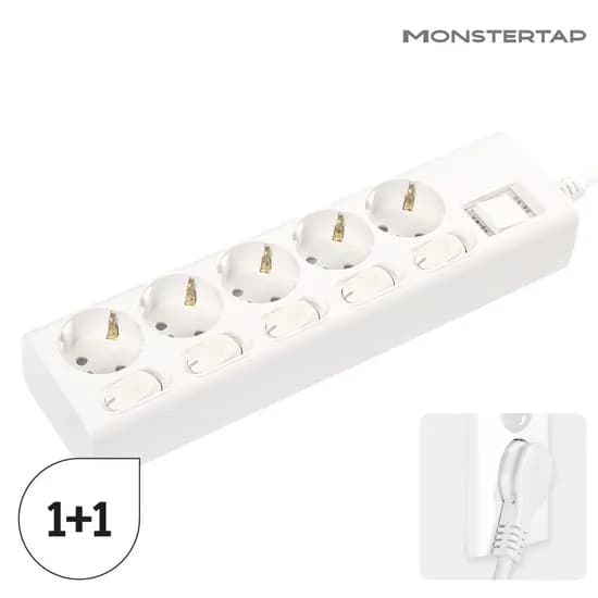 1+1 일체형 국산 개별 5구 멀티탭 슬림 납작 플러그 45cm/1.5m/3m/5m