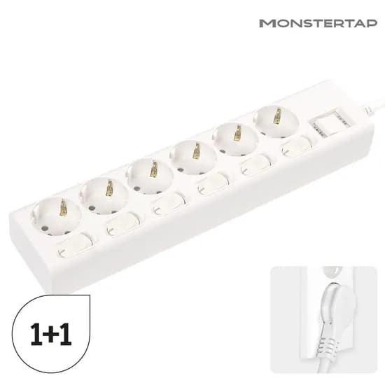 1+1 일체형 국산 개별 6구 멀티탭 슬림 납작 플러그 45cm/1.5m/3m/5m