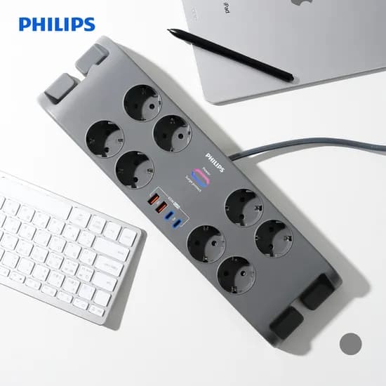 서지보호 울트라 멀티탭 고용량 과부하차단 8구 GaN 65W USB 2M