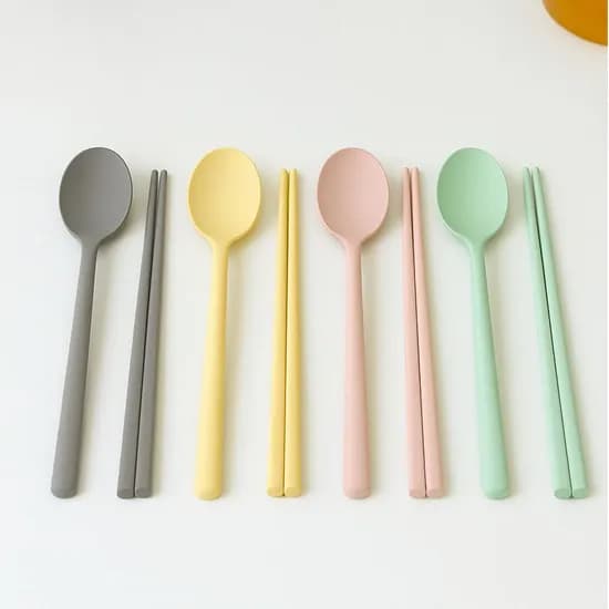 이지실리 실리콘 수저 2인세트 4colors