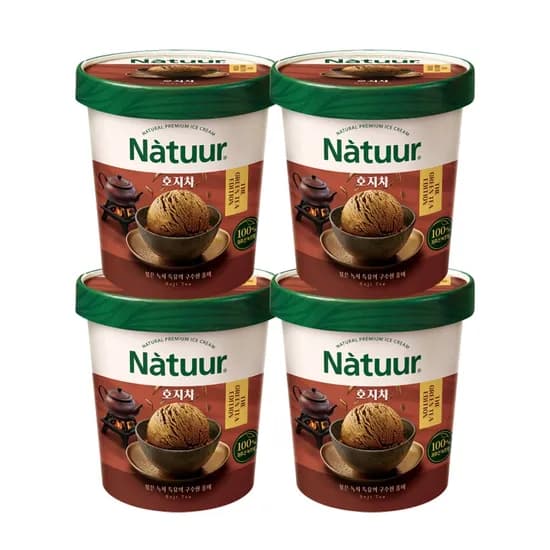 나뚜루 호지차 파인트 474ml x4