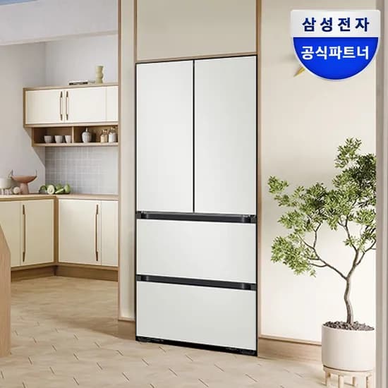 비스포크 AI 4도어 김치냉장고 키친핏 Max 420L RK70F42M2A 코타화이트