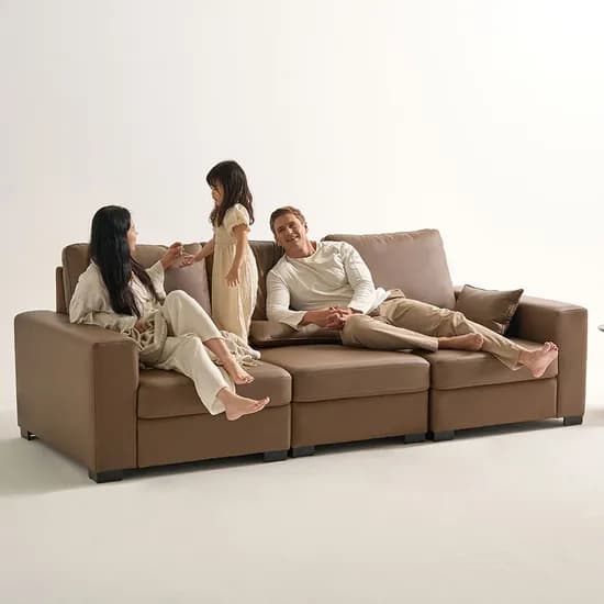 모디온 3/4인 스윙 신소재 비건 가죽 소파 (5만원쿠폰+쿠션 무료증정) 2colors