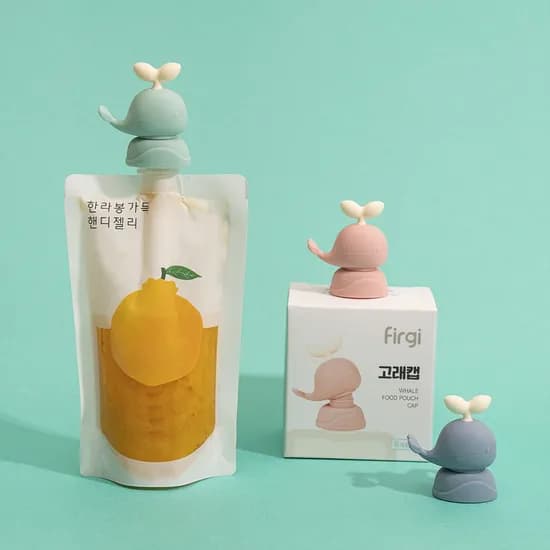 음료/이유식 파우치토퍼 흘림방지 고래캡 2개 세트