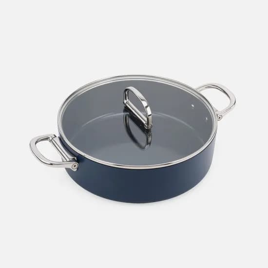 스페이스 폴딩 핸들 세라믹 전골냄비 28cm 블루