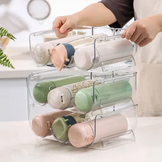 투명 적층 텀블러 정리대 다용도 보관함 물병 보온병 거치대 주방 수납 와인랙 3types
