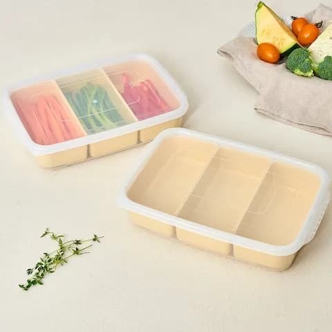 신선하게 보관하는 3분할 냉장냉동용기 1700ml 2p세트