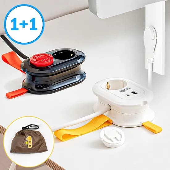 1+1 납작 멀티탭 디자인 인테리어 플러그 여행용 1구 C타입 USB 50cm 1.5m