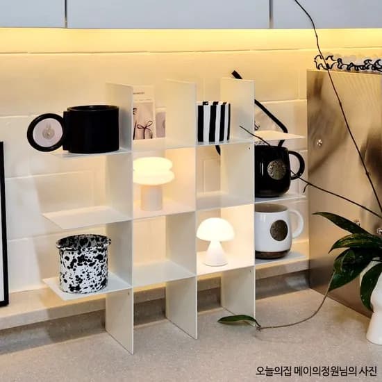 블랑 철제 올화이트 오브제 향수정리함 진열대 컵선반 컵보드