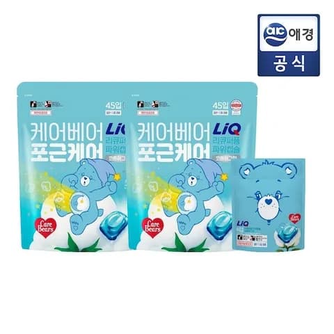 리큐 케어베어 퍼퓸캡슐세제 코튼허그 45입 x 2입 + 4입 증정 31,900원