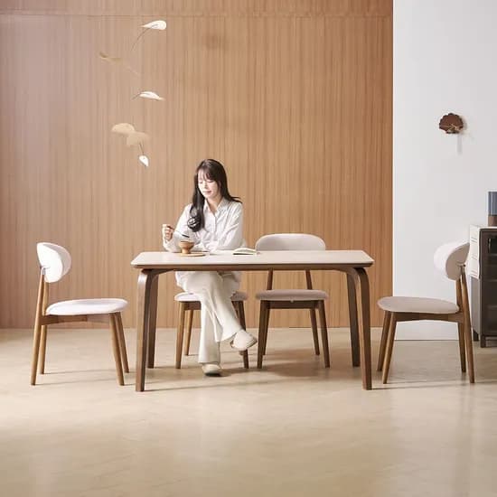벨라 4인용 원목 포세린 세라믹 식탁 1400