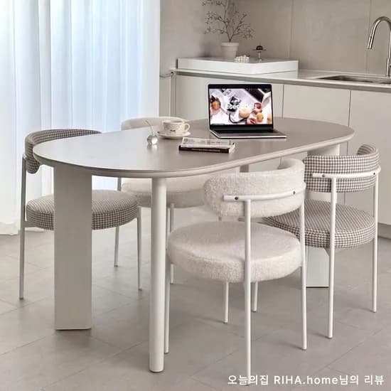 플레인 포세린 세라믹 식탁 테이블 4인용 6인용 1600/1800 소리없는 세라믹 식탁