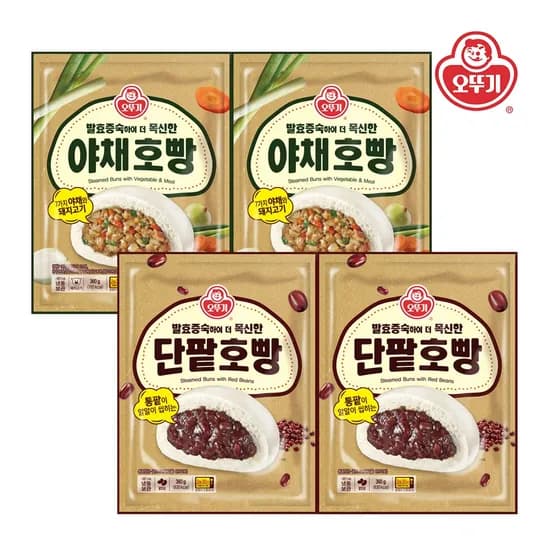 발효증숙 야채호빵/단팥호빵 360g*4개 2종 택1