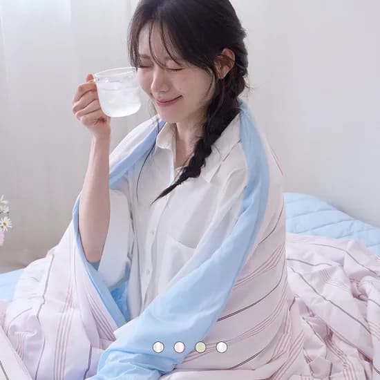 냉감/사계절 소프트데이 워싱 마이크로 스트라이프 차렵이불 SS/Q/K 6컬러