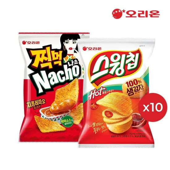 찍먹 나쵸 치폴레마요84g 10개 + 스윙칩 볶음고추장60g 10개