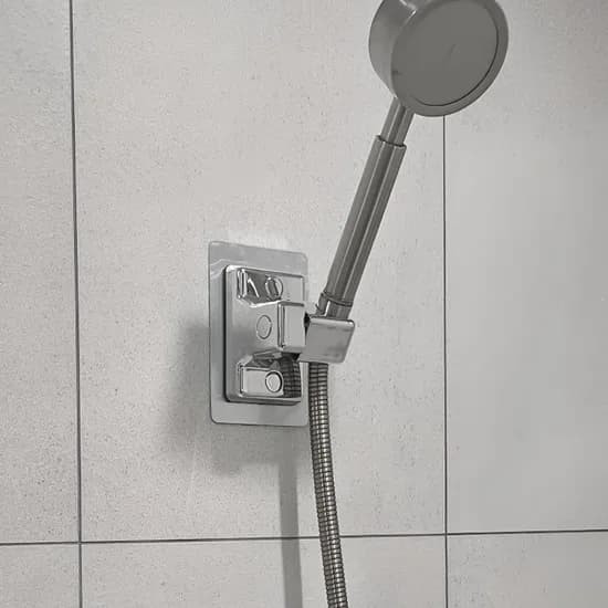 한 손으로 쓰기 편한 강력접착 우측 샤워기 거치대 (실버)