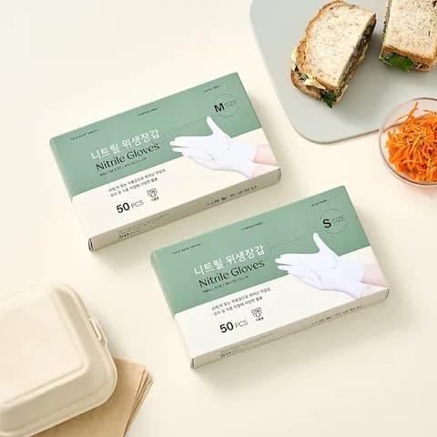 데일리 니트릴위생장갑50매 2 size