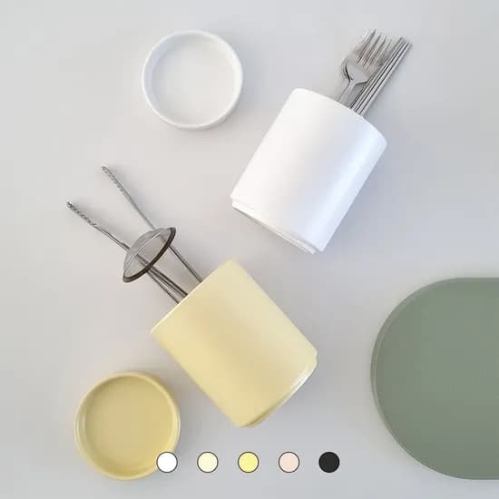 넉넉한 수납 물빠짐 데일리 모던 도자기 수저통 5colors